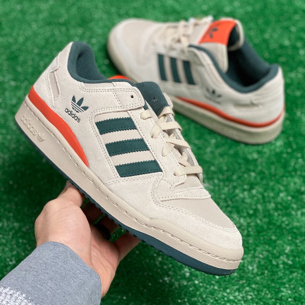 Adidas Forum Low Mens Casual Sneaker Shoes Cream Green ID7972 NEW Multi Sz